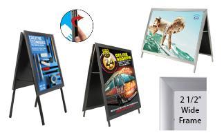 A-Frame Poster Sign Holders (Bold 2 1/2 Wide Snap Frame)