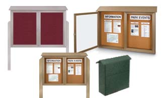 Double Door Outdoor Cork Message Centers