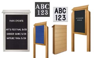 Letter Board Outdoor Message Centers (Single Door - Left Hinged)