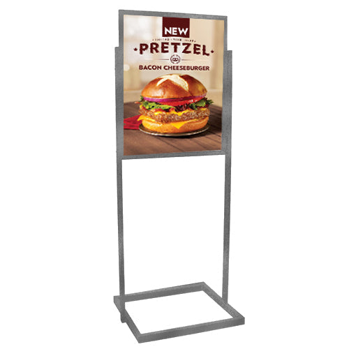 1 Tier floor display stand also comes in a silver finish for all applications