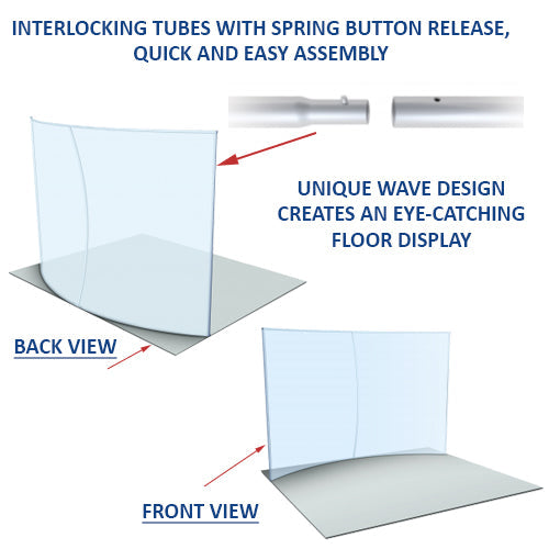 117" Wide Extra Large Curved Banner Stands (8' High x 33" Deep)