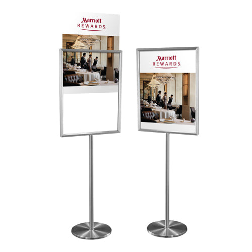 20x20 Deluxe Hospitality Sign Holder Floorstand, Heavy-Duty Stand with Elegant "Lift Top" Metal Frame