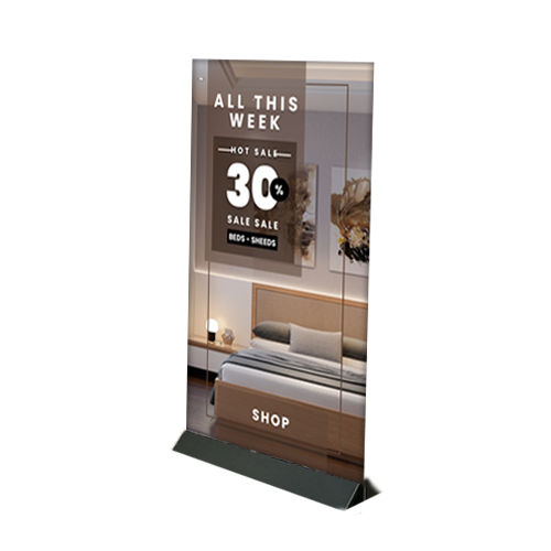Modern Mount Floor Poster Board Display Stand | Steel Base 36" Wide