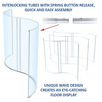 8' Wide Extra Large Wave-Shaped Banner Stands (4' x 17" Deep)