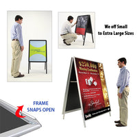 40x50 A-FRAME FLOOR STAND with SNAP FRAME (not shown to scale)