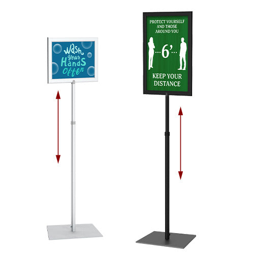 ADJUSTABLE SIGN HOLDER 14x22 FRAME IN VERTICAL FORMAT (SHOWN in SILVER)
