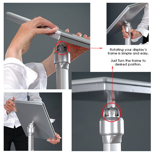 With the adjustable and tilted frame 18x22, you are not limited to how you want your display to appear. Have your frame horizontal or vertical with or without a tilt to it.