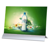 Crescent Base Counter Top Displays 5 1/2" Wide x 7" High (Upright Base) | With Acrylic Overlays