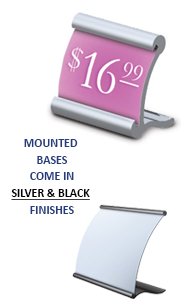 Curved Mount Countertop Display Stand Holds 8 1/2" x 11" Thin Graphic Board Sign Insert