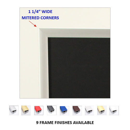 DOUBLE POLE POSTER STAND HAS 42 x 42 POSTER FRAME with MITERED CORNERS