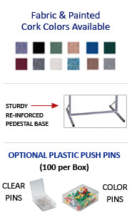 Enclosed Double Pedestal Cork Board Sign Holder 24x36