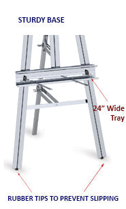 FIRST RATE Aluminum Studio Easel | Sturdy, 90" Tall, Foldable| Accepts Canvases Up to 86" High