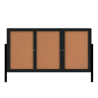 FREESTANDING 84" x 30" ENCLOSED CORKBOARD WITH RADIUS EDGE