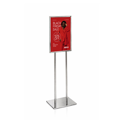 Indoor 14x22 Sturdy All Steel, Economy Sign Holder Floor Stand with Double Post