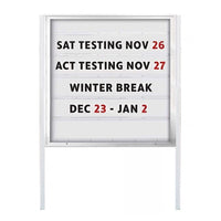 DOUBLE SIDED 48x48 Message Readerboard Swings-Open for easy Message or Announcment Changes. Two 8' Posts Included.