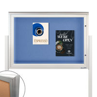 EXTREME WeatherPlus Radius Edge Outdoor Enclosed Bulletin Board Stand | Shown in Landscape Orientation
