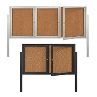 SwingCase Outdoor Enclosed Poster Display Cases 2-3 Doors with Two Posts | Metal Cabinet in 35+ Sizes