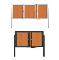 SwingCase Free-Standing Outdoor Enclosed Poster Display Cases 2-3 Doors + Two Posts | Weatherproof Metal Cabinet in 35+ Sizes