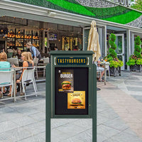 24" x 48" Outdoor Message Center Cork Board with Header and Posts (Single Door)