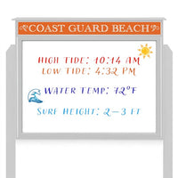 36 x 48 Viewable Area Magnetic White Dry Erase Board Outdoor Message Center with Posts + Personalized Header