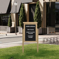 Outdoor Message Center Letter Board 48" x 24" with Posts | TOP Hinged - Single Door Information Board