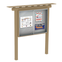 Outdoor Classroom Free-Standing Sliding Doors Cabinet 52 x 40 with Dry-Erase Acrylic White Board Surface