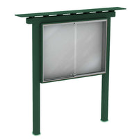 52" x 40" Outdoor Classroom Cabinet White Dry Erase Board | Shown in Woodland Green Finish