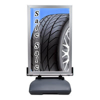 28x44 Outdoor Heavy-Duty Curb and Sidewalk Sign Holder for XL Poster Graphics | Double-Sided Snap Frame with Fillable Base + Wind Resistant