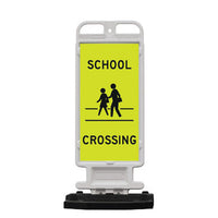 12" x 24" Prismatic School Crossing Vertical Panel with 28 LB Base