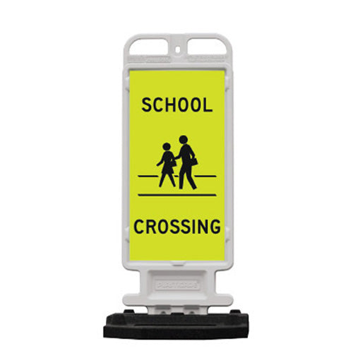 12" x 24" Prismatic School Crossing Vertical Panel with 28 LB Base