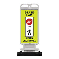 12" x 24" Prismatic State Law Stop for Pedestrians Vertical Panel with 28 LB Base
