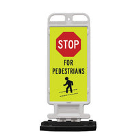 12" x 24" Prismatic Stop for Pedestrians Vertical Panel with 28 LB Base