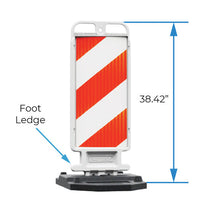 12" x 24" Prismatic Vertical Panel features Foot Ledges for easy insertion into the 28 LB rubber base; no tools necessary