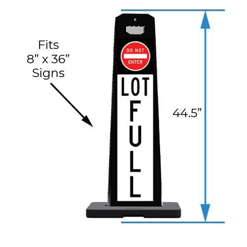 Vertical Panel fits Vinyl Signs sized 8"W x 36"H, with an Overall Height of 44.5".