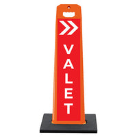 14.75"W x 44.5"H Vertical Panel with 9 LB Base Shown in Orange Signholder