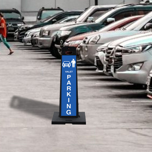 14.75"W x 44.5"H Vertical Panel with 20 LB Base Shown in Black Color 