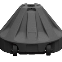 24" base comes with durable pre-installed wheels