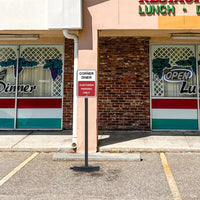 60" High White or Black Post Stand with 30 LBS Rubber Base and Wheels | Sign Not Included