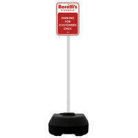 24" Rocking Outdoor Portable Parking Lot Sign with 60" Post | Shown with White Post