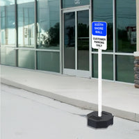 60" High White or Black Post Stand with 60 LBS Rubber Base | Sign panel up to 24" Wide x 24" High.