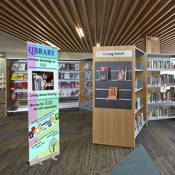 EVEREST Lightweight Retractable Banner Stand | 31.5" Wide Banner | Single-Sided Bannerstand