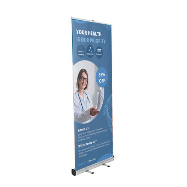 EVEREST Lightweight Retractable Banner Stand | 31.5" Wide Banner | Single-Sided Bannerstand