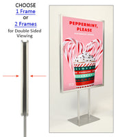 Double Pole Floor Stand 40x50 Sign Holder | Snap Frame (with Radius Corners)