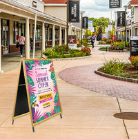 Portable, Foldable Wood A-Frame 17x23 Sign Holder | 1 1/4" Wide Snap Frame Profile in 3 Finishes