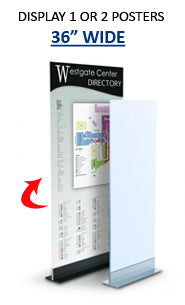 T Mount Floorstand Base Display | Steel Base 36" Wide Accepts Rigid Poster Boards