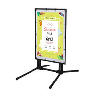 STREET-MASTER™ Pavement Sidewalk Sign with Flexible Spring Feet Holds 24 x 36 Vinyl Banner + Stands Up to 30mph Winds