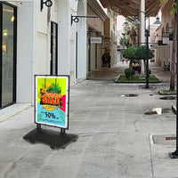 STREET-MASTER™ Sidewalk Sign with Fillable Water Base for 30”x 40” Banners | Heavy-Duty, Flex Springs