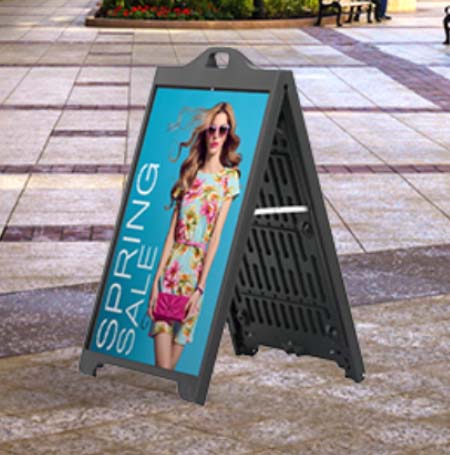 The Boss 24x36 A-Frame Plastic Sign Boards for Self-Adhesive Vinyl Graphics - BLACK