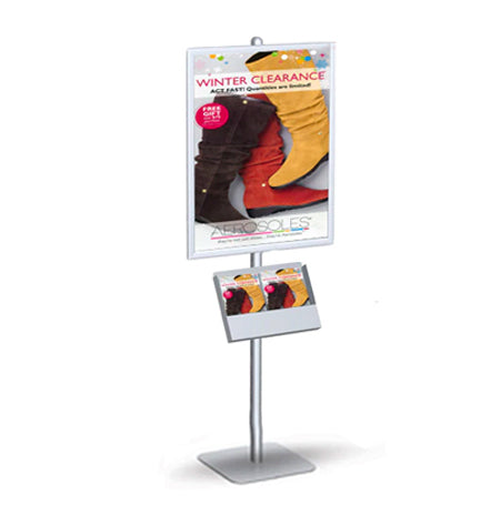 POSTO-STAND™ 8 Foot Pole with Adjustable 24x36 Poster Snap Frame and Optional Catalog Holders
