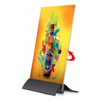 Crescent Base Counter Top Displays 11" Wide x 14" High (Angled Base) | With Acrylic Overlays